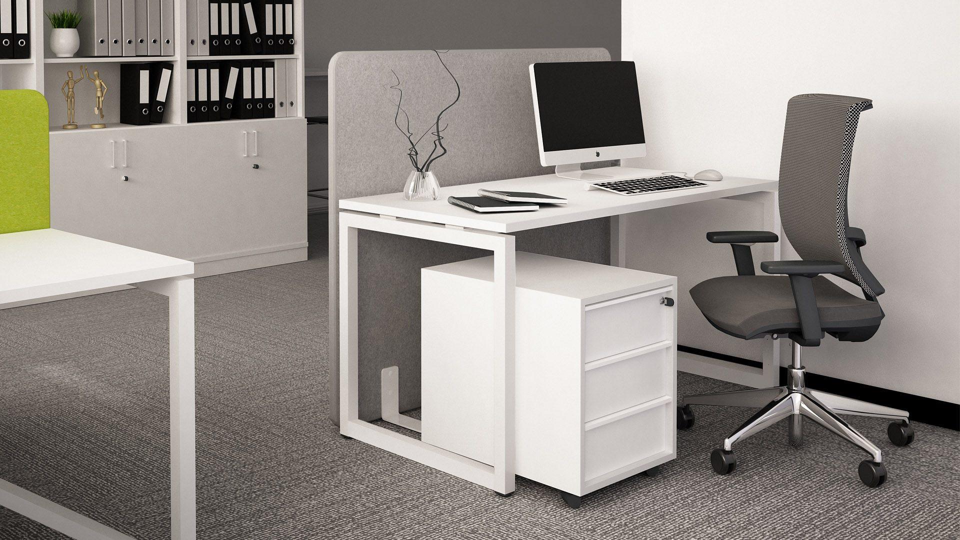 Datorgalds NOVA O, M1 - balts melamīns, A - Melns, 1200x700